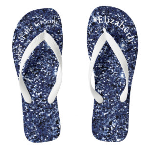 Chanclas Monograma Azul Marino Brillante Madre de la Novia 