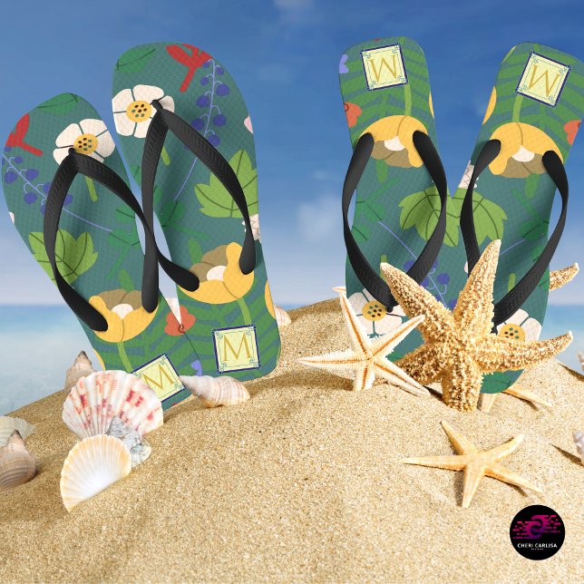 Chanclas Monograma botánico primavera (Beach days just upgraded with bold floral vibes 🌺)