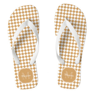 Chanclas Monograma Cuadrada Amarillo Goldenrod Con Nombre
