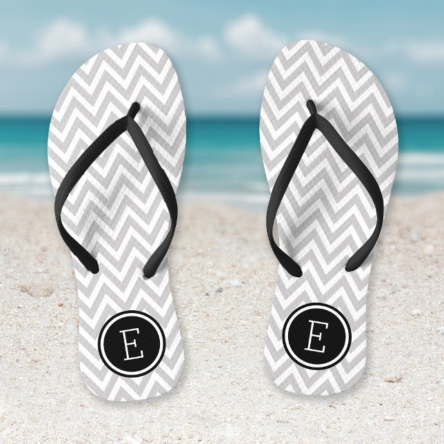 Chanclas Monograma de Chevron gris y negro (Subido por el creador)