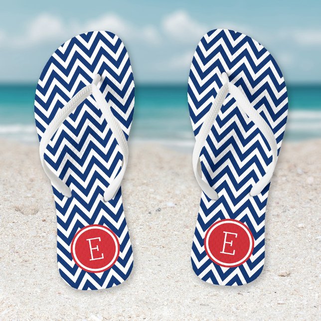 Chanclas Monograma de Chevron rojo blanco y azul (Subido por el creador)