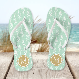 Chanclas Monograma de flechas de oro y de mar