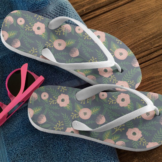 Chanclas Monograma de florecimiento de medianoche (Subido por el creador)