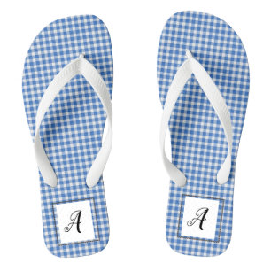 Chanclas Monograma de Gingham azul