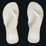 Chanclas Monograma de guión de adormidera de Linen Beige<br><div class="desc">POR FAVOR, CONTACTE CONMIGO ANTES DE PEDIR CON SUS INICIALES DE MONOGRAMAS EN ESTE ORDEN: PRIMERO, ÚLTIMO, MEDIO. Personalizar tu monograma y te enviaré el enlace para solicitarlo. Por favor espere a comprar hasta después de que le haya enviado el enlace con su diseño personalizado. Las sandalias de giro precoz...</div>