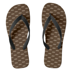 Chanclas Monograma de Iniciales Marrones