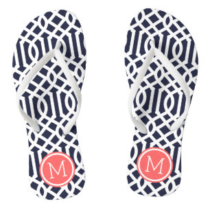 Chanclas Monograma de la Marina y el Coral Trellis