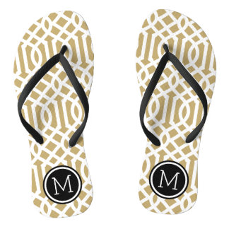 Chanclas Monograma de oro y renos negros