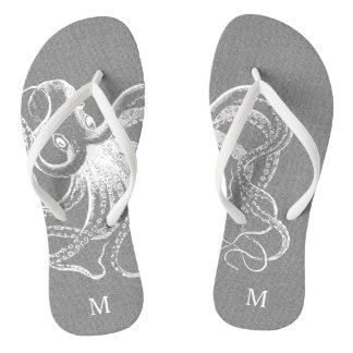 Chanclas Monograma de pulpo rubio y gris