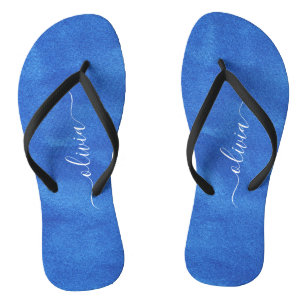 Chanclas Monograma de terciopelo azul