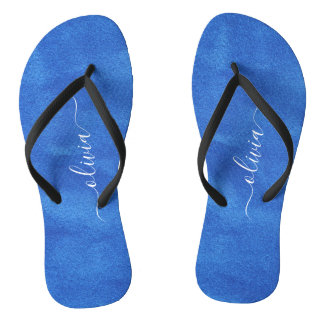 Chanclas Monograma de terciopelo azul
