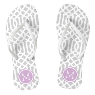 Chanclas Monograma del enlistado gris y púrpura
