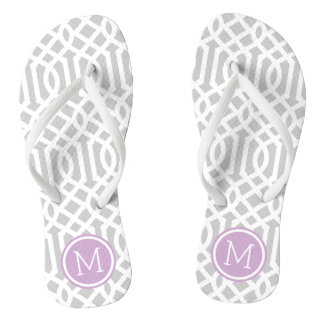 Chanclas Monograma del enlistado gris y púrpura