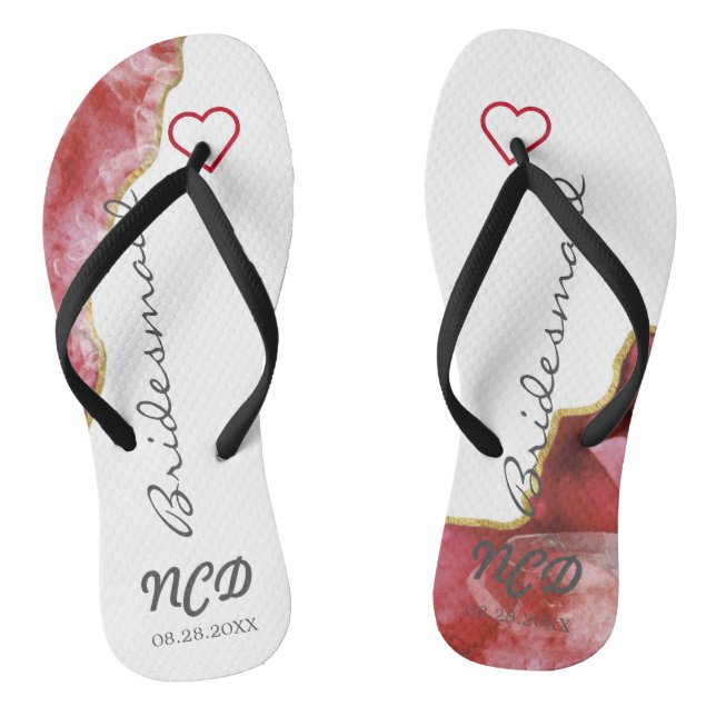 Chanclas Monograma del Favor de la Mujer de la Muñeca Roja  (Plantilla)