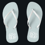Chanclas Monograma del guión del preámbulo azul de la nube<br><div class="desc">POR FAVOR, CONTACTE CONMIGO ANTES DE PEDIR CON SUS INICIALES DE MONOGRAMAS EN ESTE ORDEN: PRIMERO, ÚLTIMO, MEDIO. Personalizar tu monograma y te enviaré el enlace para solicitarlo. Por favor espere a comprar hasta después de que le haya enviado el enlace con su diseño personalizado. Las sandalias de giro precoz...</div>