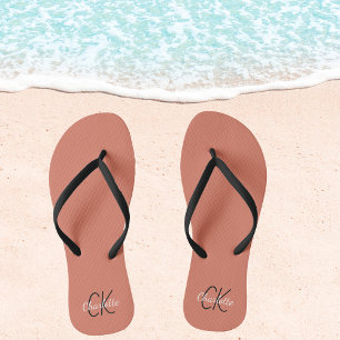 Chanclas Monograma del nombre de tierra polvorienta de terr