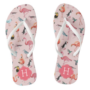 Chanclas Monograma del patrón Flamingo   Flip Flops