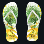 Chanclas Monograma Delicado de Sunflowers Bridesmaid Favor<br><div class="desc">Te encantará esta hermosa acuarela de girasoles pintada a mano. Ideal para su boda.</div>