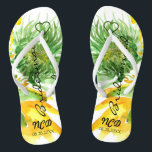 Chanclas Monograma Delicado de Sunflowers Bridesmaid Favor<br><div class="desc">Te encantará esta hermosa acuarela de girasoles pintada a mano. Ideal para su boda.</div>