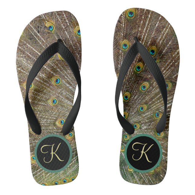 Chanclas Monograma exótico Peacock Flip Flops (Plantilla)