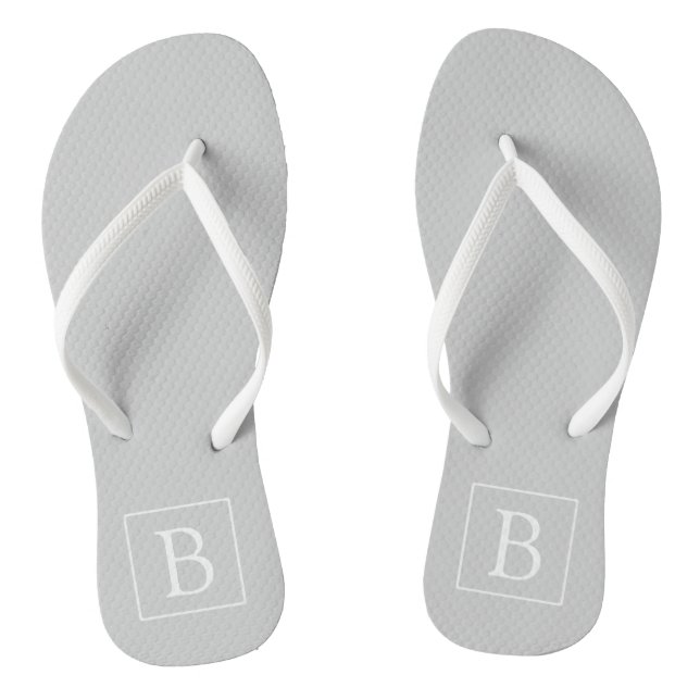Chanclas Monograma gris claro simple (Plantilla)