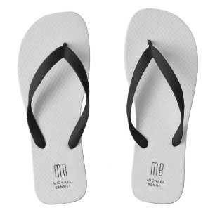 Chanclas Monograma gris moderno