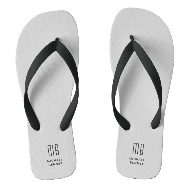 Chanclas Monograma gris moderno (Plantilla)