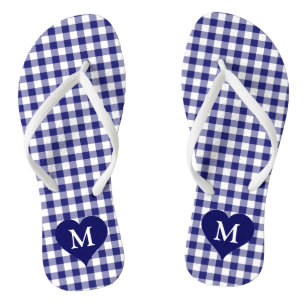 Chanclas Monograma moderno azul verificado