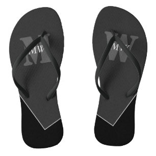 Chanclas Monograma negro gris artístico moderno