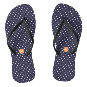 Chanclas Monograma Pequeño Polka Dot Blue Flip Flags