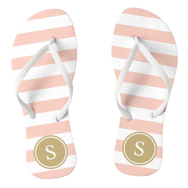 Chanclas Monograma rayado en Rubor (Plantilla)