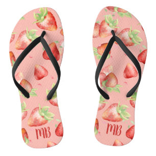 Chanclas Monograma Red Strawberry Summer Fun Giro moderno