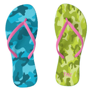 Chanclas Monograma rosa verde azul de Camo INICIALES Divers