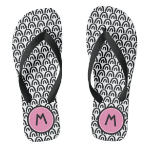 Chanclas Monograma rosado de Patten blanco negro lindo