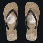 Chanclas Monograma rústico lamentable elegante de la boda<br><div class="desc">Este flip-flop diseñado único elegante "de la arpillera del cordón del monograma rústico lamentable elegante bonito de la boda" es definitivamente un regalo fresco para usted o los amigos en esta estación de verano. (Usted puede añadir el texto, el monograma o el nombre sobre este diseño haciendo clic el personalizar...</div>