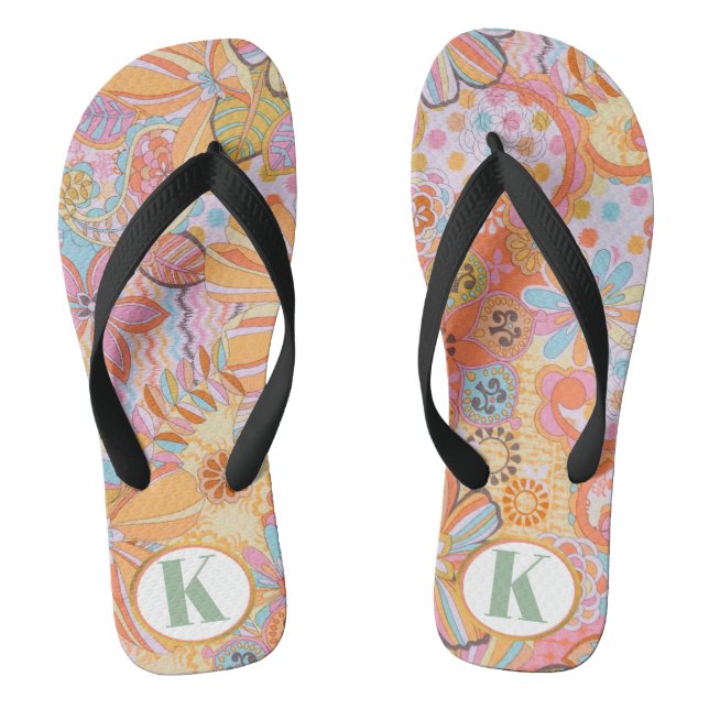 Chanclas Monograma Trippy Nostalgic Floral (Plantilla)