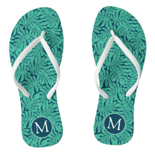 Chanclas Monograma tropical del modelo el   de la hoja de