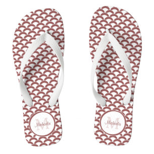 Chanclas Monograma y nombre de las vieiras blancas de color