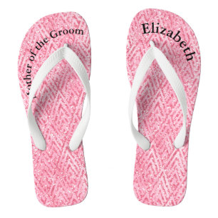 Chanclas Monogramada Purpurina Rosa Madre de novia en Groom