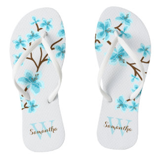 Chanclas Monogramado de flores de cerezo acuático