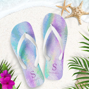 Chanclas Monogramado iridiscente colorido Holográfico Paste