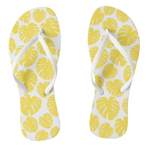 Chanclas Monstera - Amarillo limón y blanco