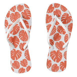Chanclas Monstera - Naranja y blanco