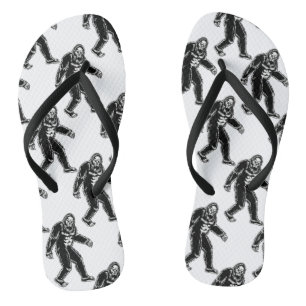Chanclas Monstruo blanco de Sasquatch negro con motivos de