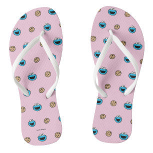 Chanclas Monstruo de cookie y patrón rosado de cocina