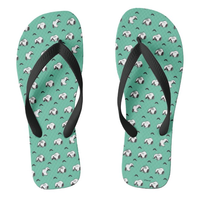 Chanclas Montañas de Snoopy y Patrón Verde azulado (Plantilla)