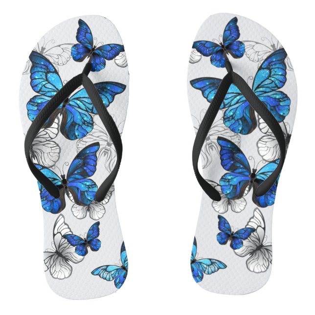 Chanclas Morfo de las mariposas voladoras azules (Plantilla)