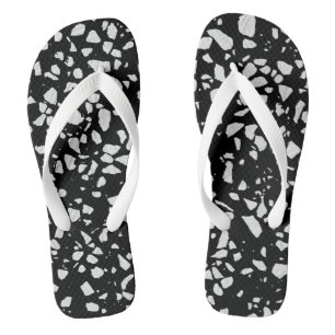 Chanclas Mosaico abstracto de Terrazzo con patrón en blanco