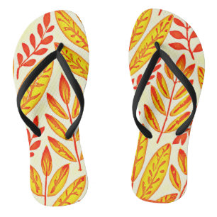 Chanclas Mosaico de hojas de follaje vibrante y colorido