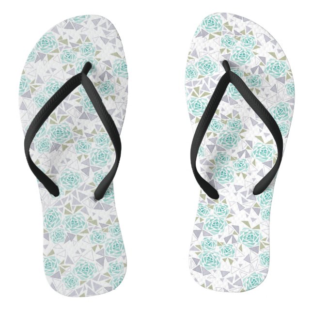 Chanclas Mosaico, flores (Plantilla)